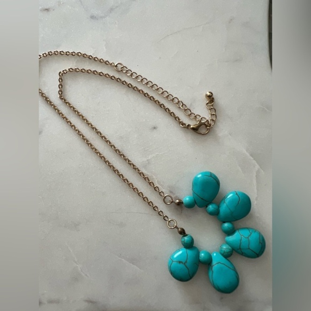Turquoise Color Howlite Beaded Necklace
